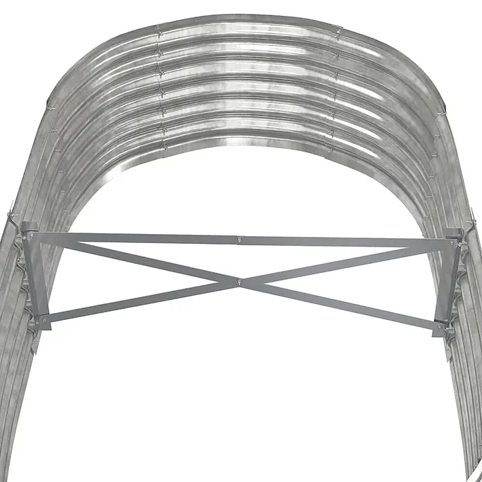 Furnicato Hochbeet - 152 x 80 x 36 cm, Stahl, Silber - Verzinkte Wellblech-Bogenkonstruktion mit Innenverstrebung.