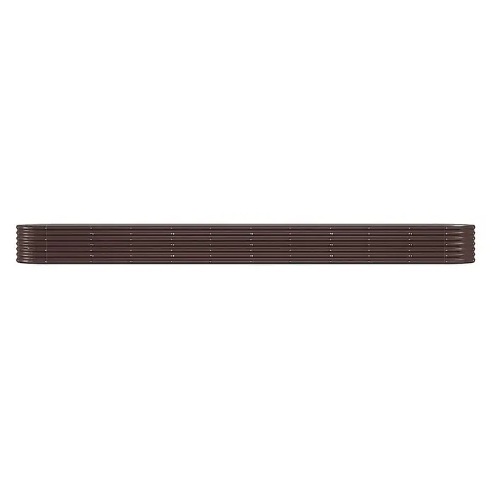 Furnicato Hochbeet - 440 x 80 x 36 cm, Stahl, Braun - Langes, braunes Hochbeet aus Wellblech mit sichtbaren Befestigungen.
