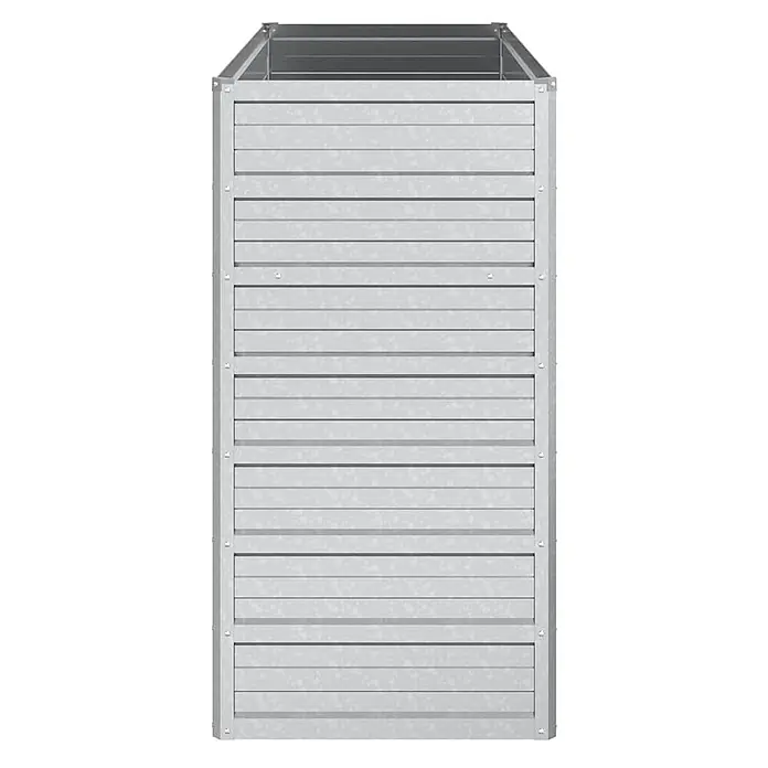 Furnicato Hochbeet - 40 x 100 x 77 cm, Stahl, Silber - Hoher, rechteckiger Kompostbehälter aus verzinktem Metall mit horizontalen Lamellen.