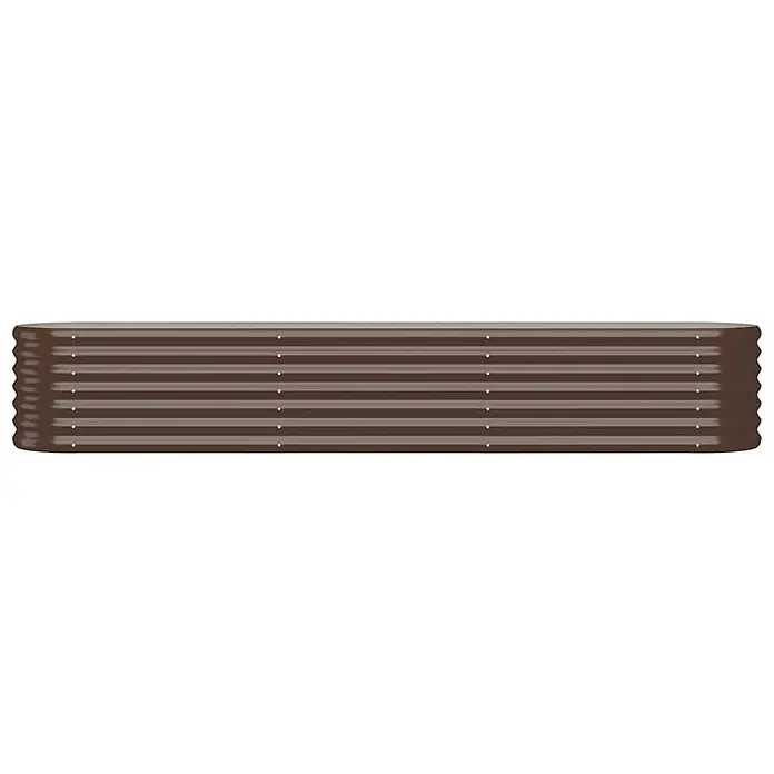 Furnicato Hochbeet oval, verzinkter Stahl, Braun, 224 x 40 x 36 cm -  - Langes, rechteckiges Hochbeet aus braunem Wellblech zum Bepflanzen.