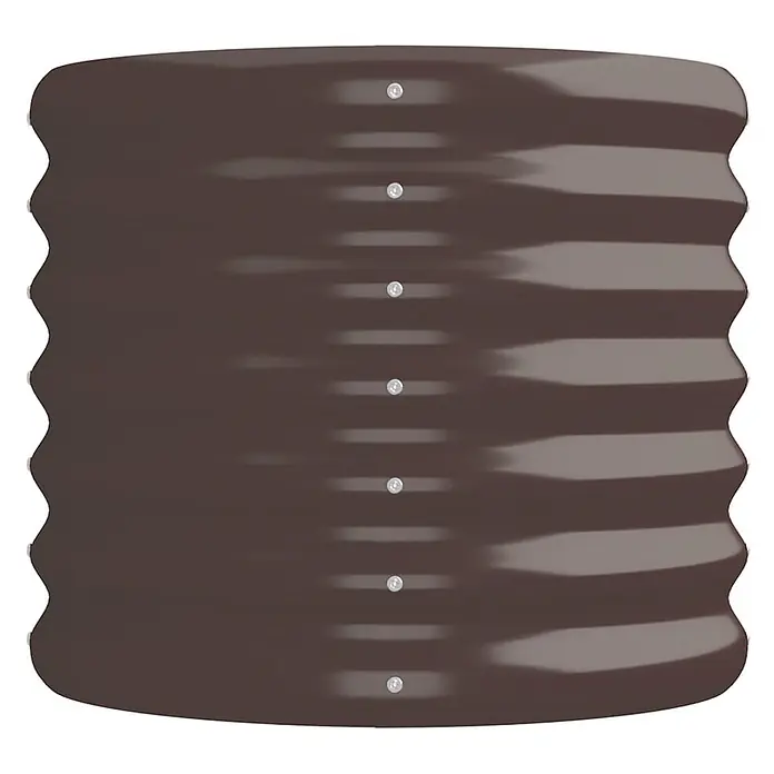 Furnicato Hochbeet oval, verzinkter Stahl, Braun, 224 x 40 x 36 cm -  - Dunkelbraunes Wellblech-Hochbeet mit sichtbaren Befestigungen.