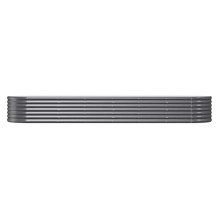 Furnicato Hochbeet - 296 x 80 x 36 cm, Stahl, Anthrazit - Langes, rechteckiges, geriffeltes, dunkelgraues Metall-Hochbeet.