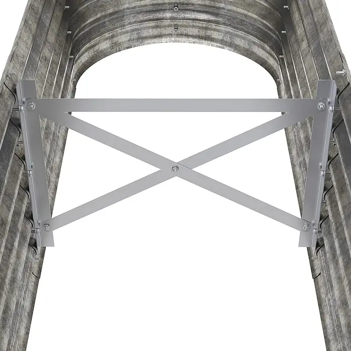 Furnicato Hochbeet - 152 x 40 x 36 cm, Stahl, Silber - Silberfarbene Metallstrebe mit Kreuzverstrebung für gewellte Torbögen.
