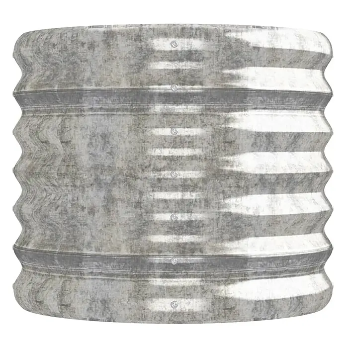 Furnicato Hochbeet - 152 x 40 x 36 cm, Stahl, Silber - Rundes, gewelltes Hochbeet aus silbernem Metall mit sichtbaren Nieten.