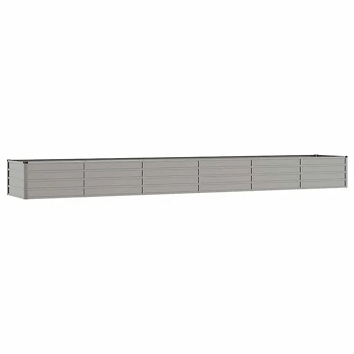 Furnicato Hochbeet - 480 x 80 x 45 cm, Stahl, Braun - Langes, graues Hochbeet aus Metall mit Paneeldesign.