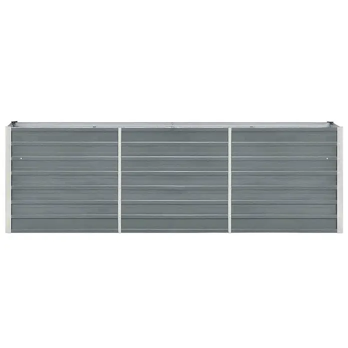Furnicato Hochbeet - 40 x 240 x 77 cm, Stahl, Grau - Langes graues Metall-Hochbeet mit drei Sektionen.