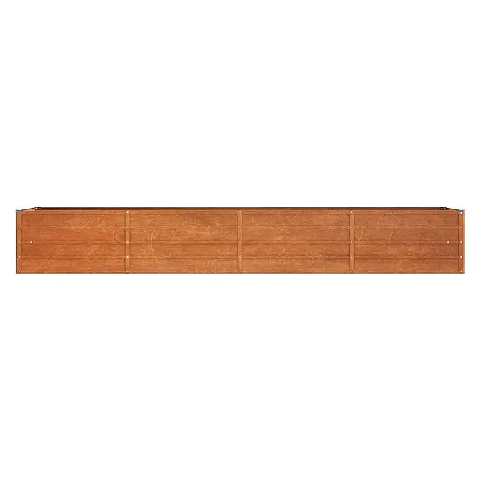Furnicato Hochbeet - 320 x 80 x 45 cm, Stahl, Braun - Langes, verstärktes braunes Holzpaneel für ein Hochbeet oder einen Pflanzkasten.