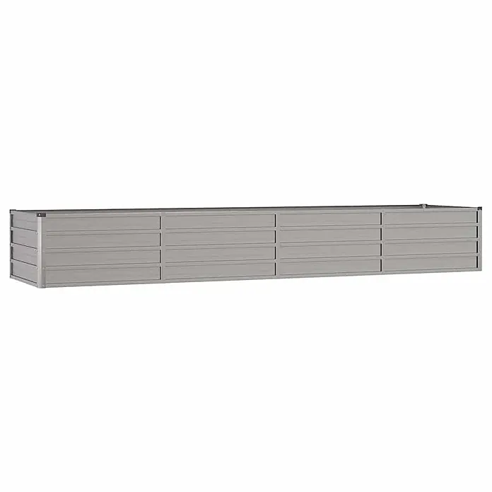 Furnicato Hochbeet - 320 x 80 x 45 cm, Stahl, Braun - Langes, graues Hochbeet aus Metall mit Lamellenwänden.