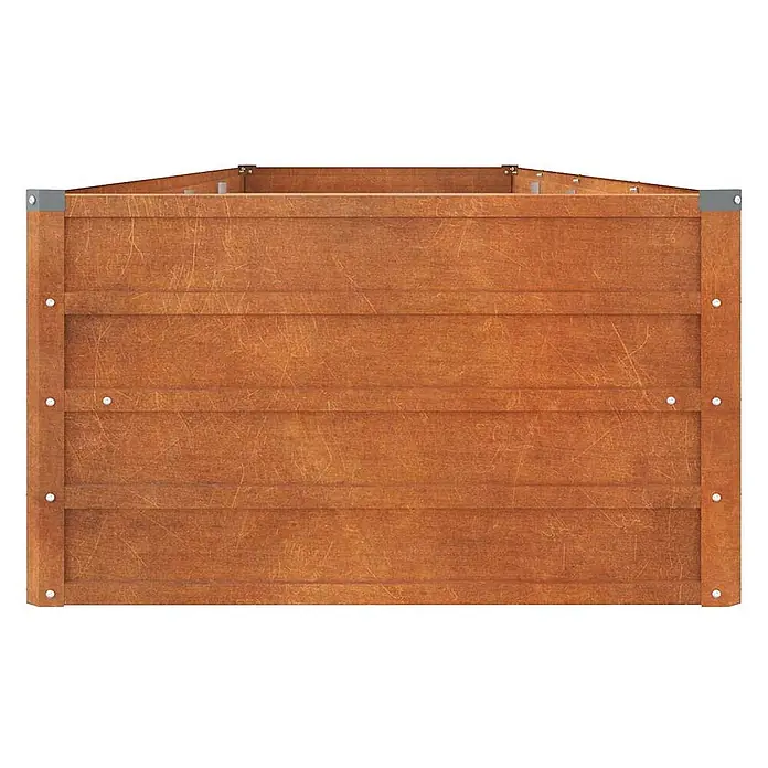 Furnicato Hochbeet - 320 x 80 x 45 cm, Stahl, Braun - Braunes Hochbeet aus Holz mit grauen Metalleckverbindern.
