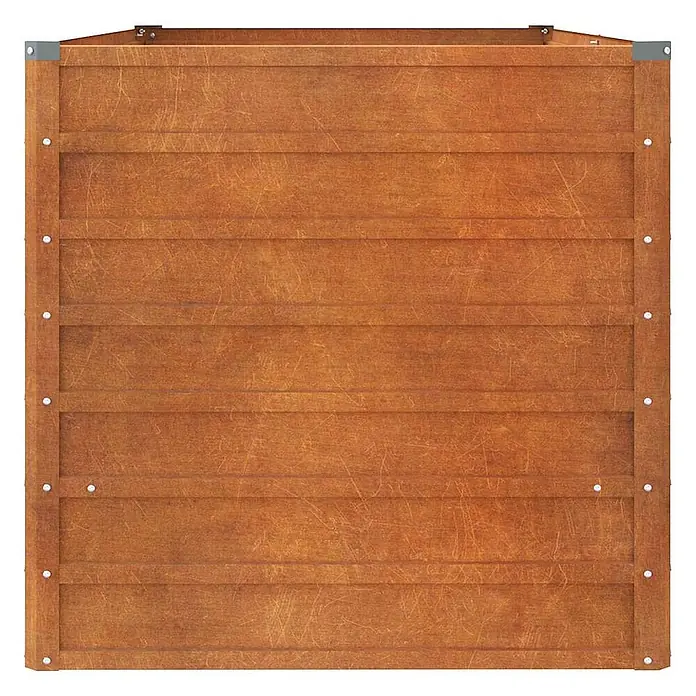 Furnicato Hochbeet - 80 x 160 x 77 cm, Stahl, Braun - Braunes Holzkisten-Paneel mit horizontalen Latten und Metalleckbeschlägen.