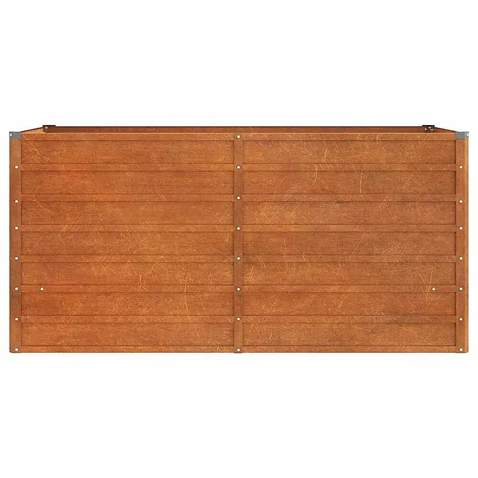 Furnicato Hochbeet - 80 x 160 x 77 cm, Stahl, Braun - Braunes Holzzaunfeld mit horizontalen Latten und vertikalen Verstärkungen, mit Nieten befestigt.