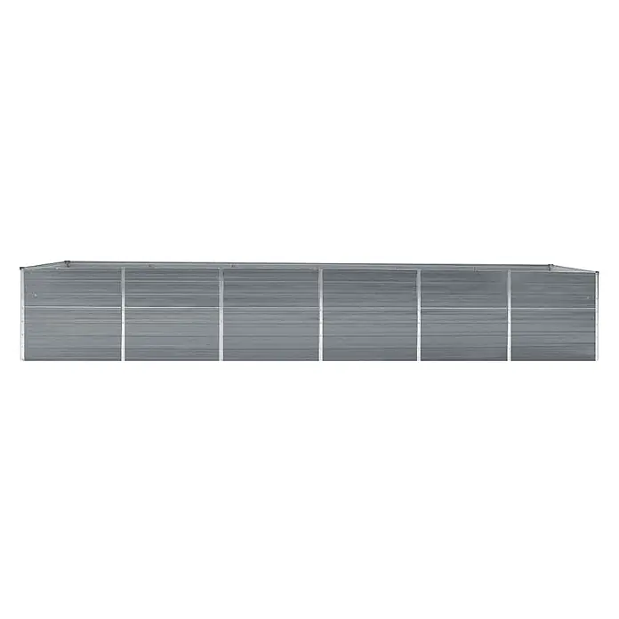 Furnicato Hochbeet - 480 x 80 x 77 cm, Stahl, Grau - Langes graues Metall-Hochbeet mit segmentierten Seiten.