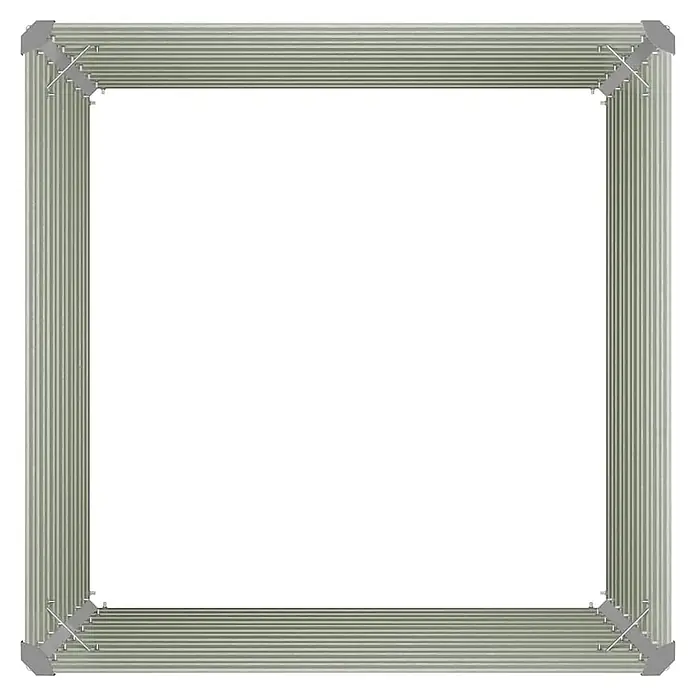 Furnicato Hochbeet verzinkter Stahl - 100 x 100 x 77 cm, Stahl, Braun - Modulares Quadratrahmen aus hellgrauem Metall mit Stangen und Eckverbindern, für Hängeordner oder Lagerung.