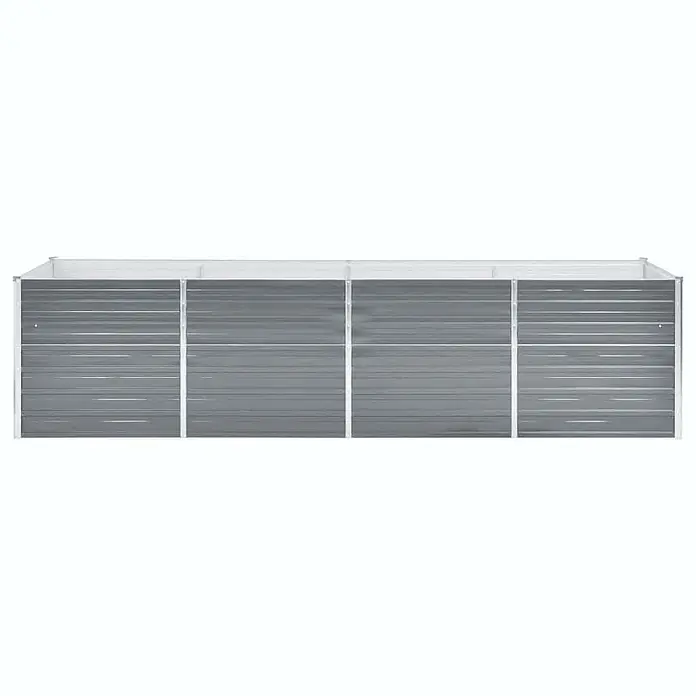 Furnicato Hochbeet - 320 x 80 x 77 cm, Stahl, Grau - Langes, rechteckiges Hochbeet aus grauem Wellstahl.