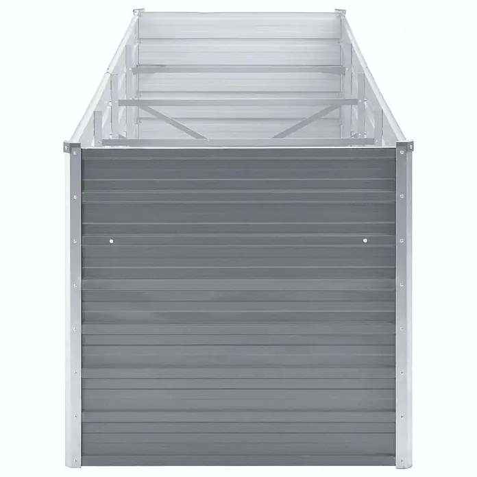Furnicato Hochbeet - 320 x 80 x 77 cm, Stahl, Grau - Rechteckiges graues Metall-Hochbeet mit Wellblechseiten.