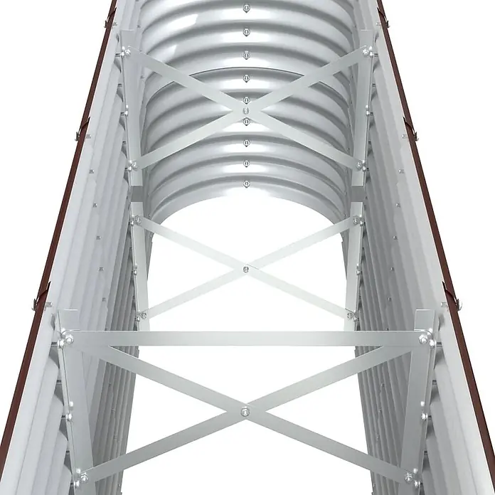 Furnicato Hochbeet - 332 x 40 x 68 cm, Stahl, Braun - Gewellte Metallbogenstruktur mit innenliegender Kreuzverstrebung, Silber und Braun.