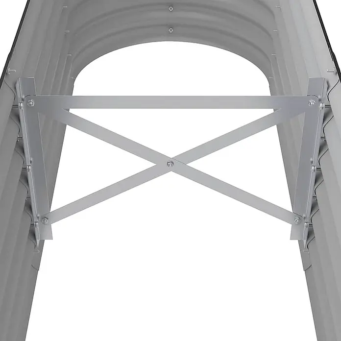 Furnicato Hochbeet - 152 x 40 x 36 cm, Stahl, Anthrazit - Graue Metall-Lichtschachtleiter mit zentraler X-förmiger Querstrebe für Stabilität und einfachen Ausstieg.