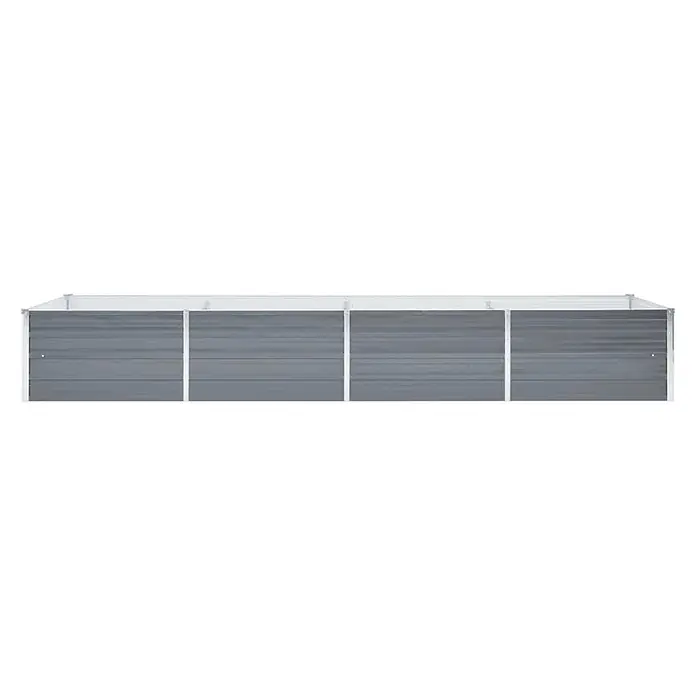 Furnicato Hochbeet - 320 x 80 x 45 cm, Stahl, Grau - Langes graues Hochbeet mit horizontalen Metallpaneelen, ideal zum Anbau von Pflanzen und Gemüse.