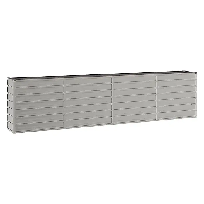 Furnicato Hochbeet - 320 x 40 x 77 cm, Stahl, Braun - Langes, hellgraues Hochbeet aus Metall mit modularen Paneelen.