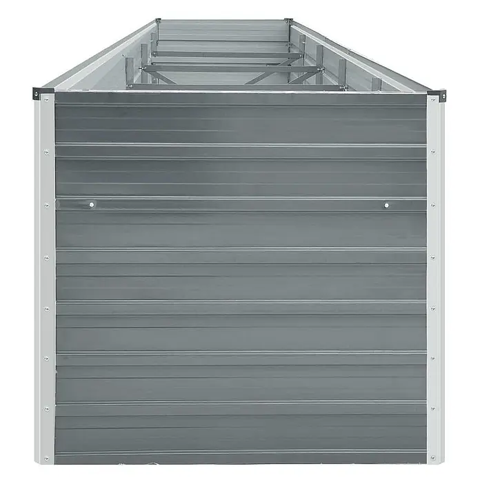 Furnicato Hochbeet - 400 x 80 x 45 cm, Stahl, Grau - Graues Pflanzbeet aus Wellblech zum Anbau von Pflanzen.