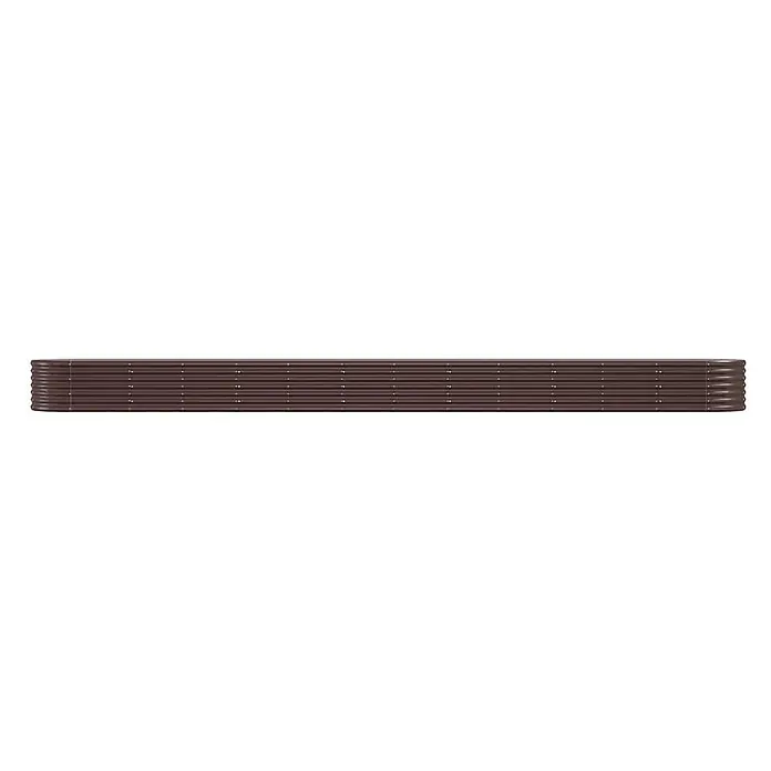 Furnicato Hochbeet - 512 x 80 x 36 cm, Stahl, Braun - Langes, rechteckiges, gewelltes, dunkelbraunes Metall-Hochbeet.
