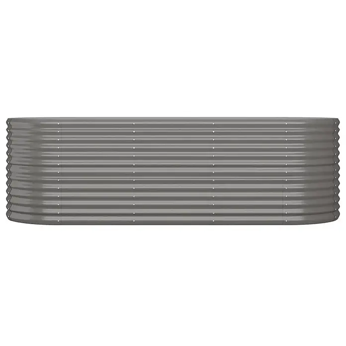 Furnicato Hochbeet - 80 x 224 x 68 cm, Stahl, Grau - Rechteckiges graues Wellblech-Hochbeet.