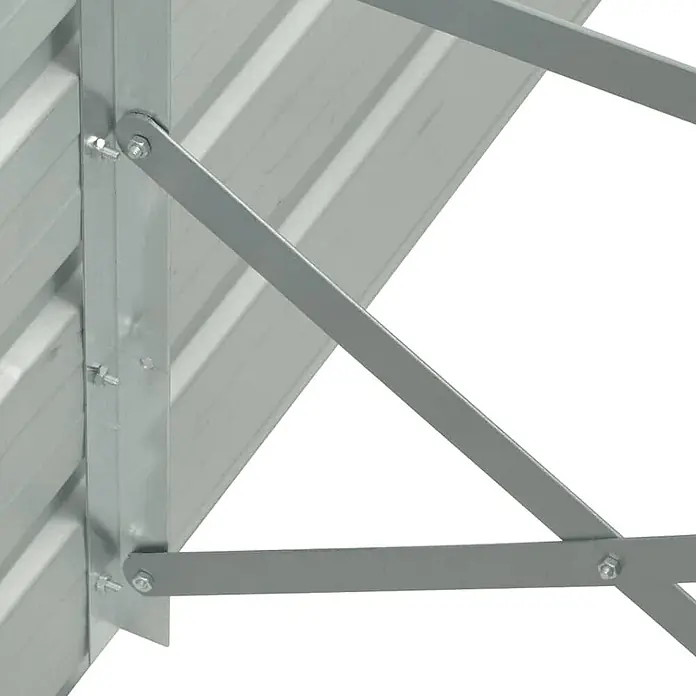 Furnicato Hochbeet - 400 x 80 x 45 cm, Stahl, Anthrazit - Silber-graues, verzinktes Metallgestell mit verschraubter Verstrebung für Wellblech.
