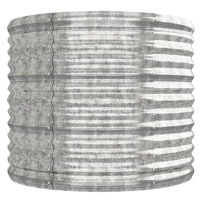 Furnicato Hochbeet oval, verzinkter Stahl, Silber, 296 x 80 x 68 cm -  - Zylindrischer Wellblechbehälter mit genieteter Naht.