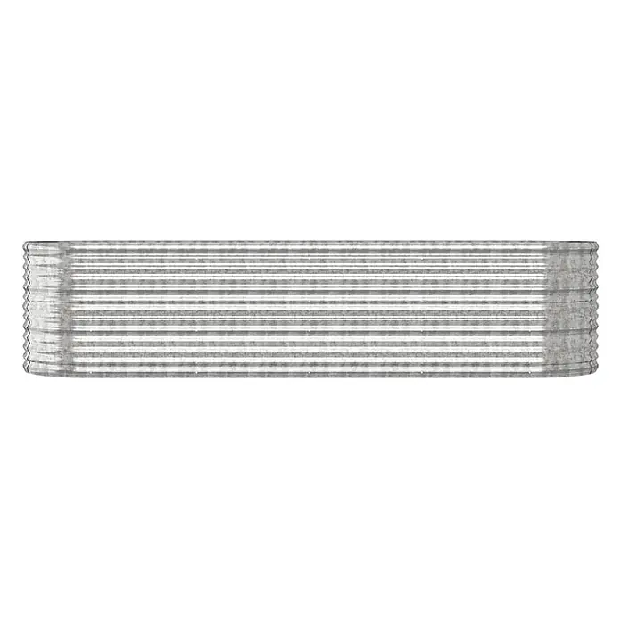 Furnicato Hochbeet oval, verzinkter Stahl, Silber, 296 x 80 x 68 cm -  - Verzinkter Stahl-Lichtschacht mit gewelltem, horizontal geripptem Design.