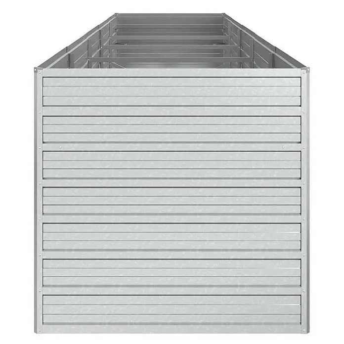 Furnicato Hochbeet - 400 x 80 x 77 cm, Stahl, Silber - Rechteckiges Hochbeet aus verzinktem Metall mit gewellten Seiten.