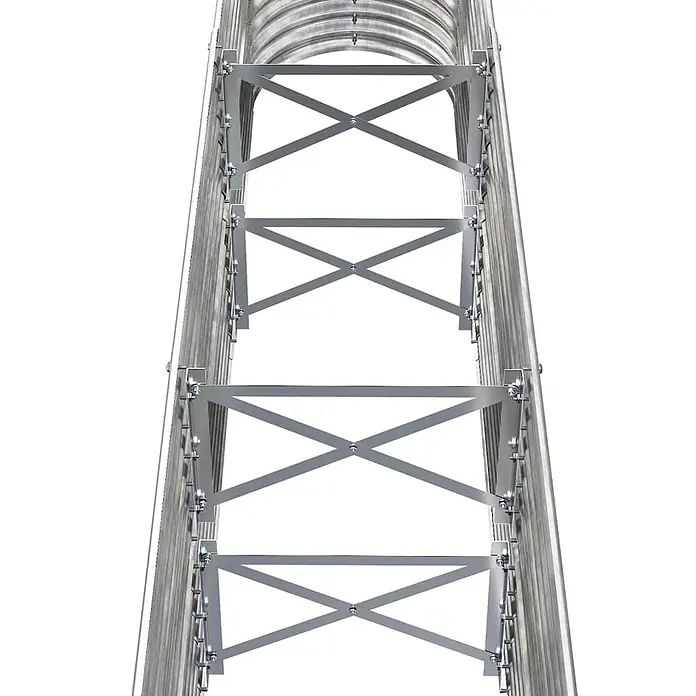 Furnicato Hochbeet oval, verzinkter Stahl, 152 x 40 x 68 cm, Silber -  - Silberfarbenes Metallförderband oder Strukturelement mit gewölbter Oberseite und Kreuzstreben.