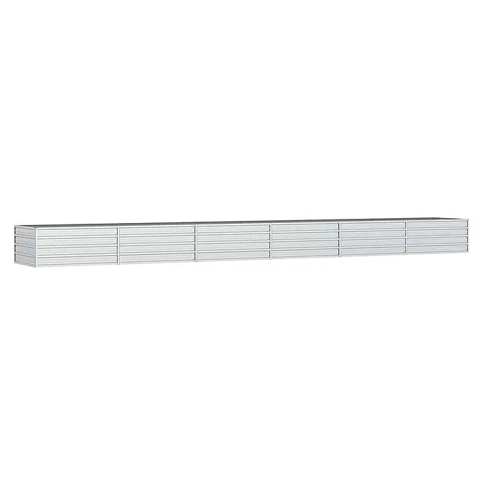 Furnicato Hochbeet - 600 x 80 x 45 cm, Stahl, Silber - Langer, niedriger weißer Metallschrank mit mehreren Schubladen.