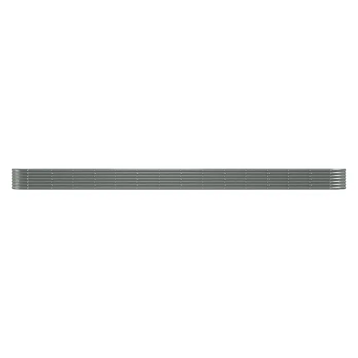 Furnicato Hochbeet oval aus verzinktem Stahl, Grau -  - Grau, horizontal gewelltes Metallblech.