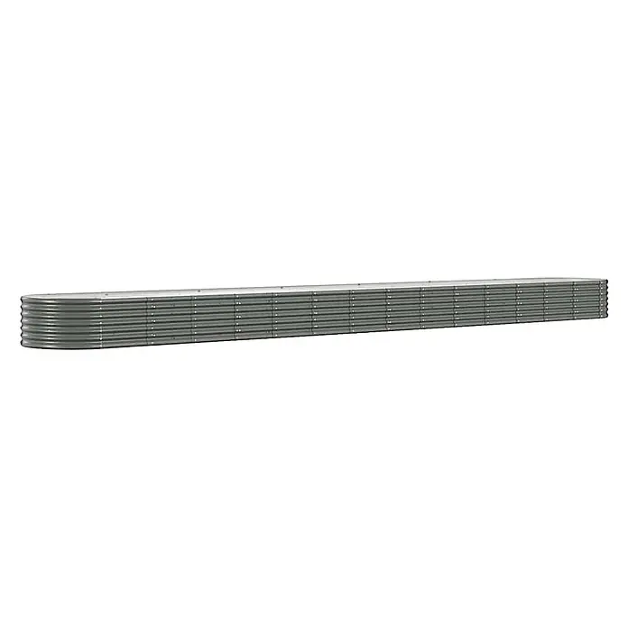 Furnicato Hochbeet oval aus verzinktem Stahl, Grau -  - Langes, silbergraues, ovales Hochbeet aus Wellblech.