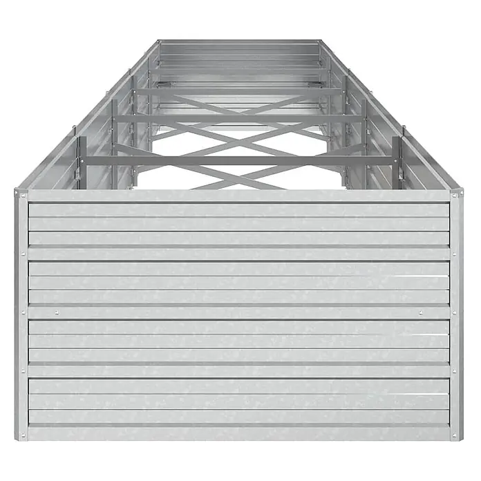 Furnicato Hochbeet - 400 x 80 x 45 cm, Stahl, Silber - Langes Hochbeet aus verzinktem Stahl mit internen Kreuzstreben.