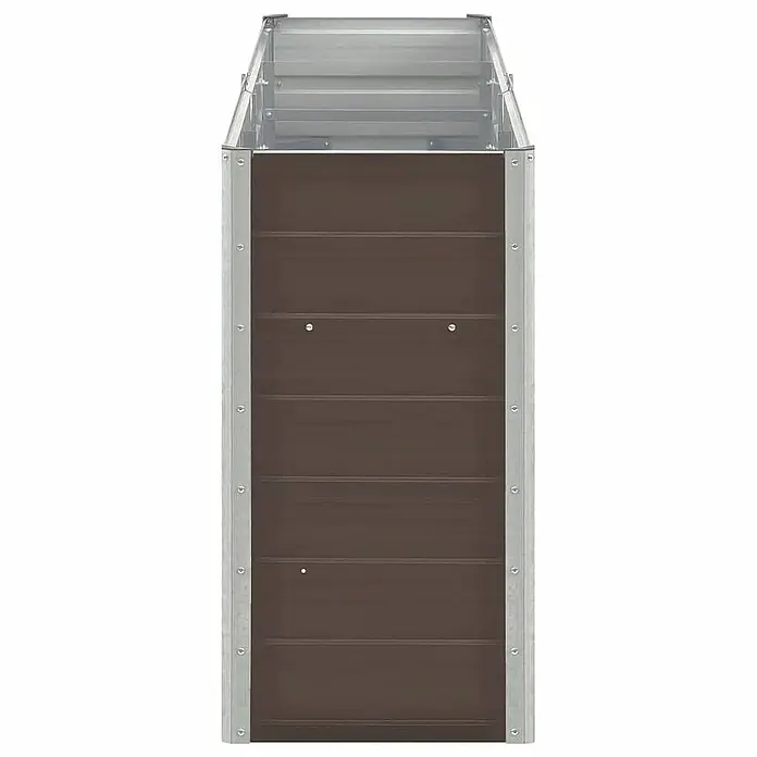 Furnicato Hochbeet - 40 x 240 x 77 cm, Stahl, Braun - Braunes Hochbeet aus Wellblech mit verzinktem Stahlrahmen.
