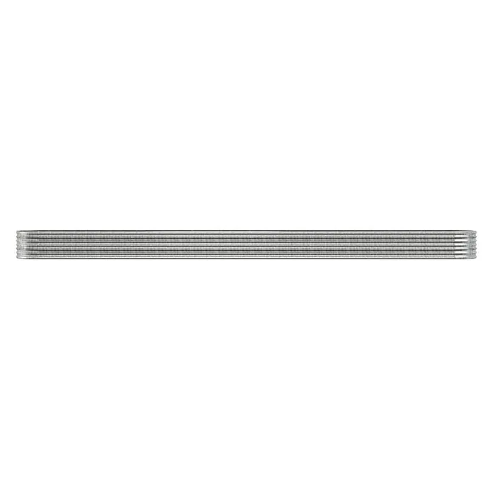 Furnicato Hochbeet - 440 x 440 x 36 cm, Stahl, Silber - Wellblechplatte mit horizontalen Rippen, silbergrau.