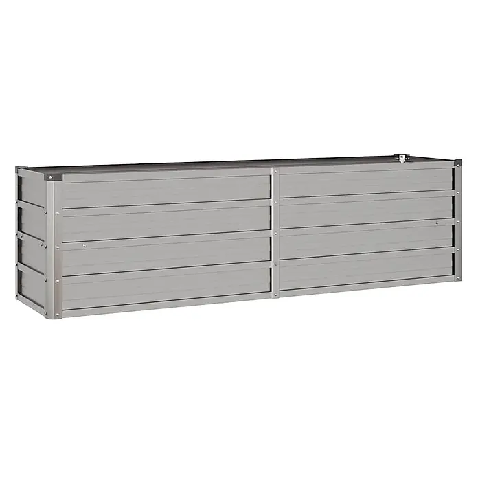Furnicato Hochbeet - 40 x 160 x 45 cm, Stahl, Braun - Langes, rechteckiges, graues Hochbeet aus Metall mit modularem Design zum Pflanzen.