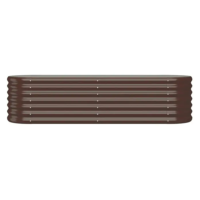 Furnicato Hochbeet - 152 x 40 x 36 cm, Stahl, Braun - Braunes Hochbeet aus Wellblech.