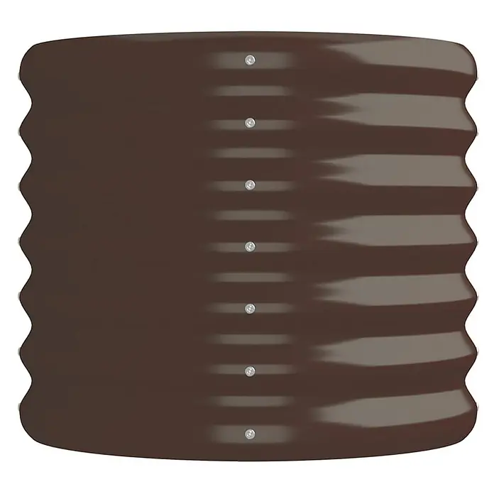 Furnicato Hochbeet - 152 x 40 x 36 cm, Stahl, Braun - Brauner, gewellter Metall-Lichtschacht mit gebogener Form und vertikaler Reihe von Nieten.