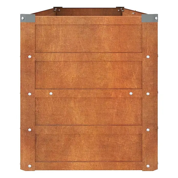 Furnicato Hochbeet - 40 x 160 x 45 cm, Stahl, Braun - Braunes Hochbeet aus Holzplanken mit Metalleckverbindungen.