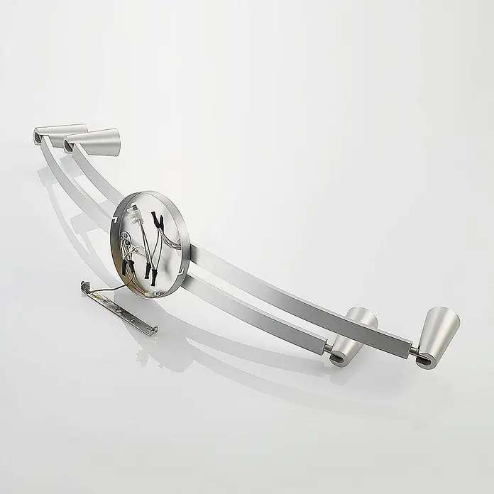 Lucande Deckenleuchte Velanoris - alu / grau / zink, alu / grau / zink, GU10 - Moderne silberne Metallleuchte mit mehreren verstellbaren Köpfen, freiliegender Verkabelung an der runden Basis und einer separaten Montagehalterung.