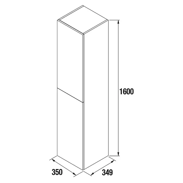 Salgar Hängeschrank Hochschrank ALLIANCE 1600 mit 2 Türen Eiche Afrika - Eiche Afrika - Hoher, schmaler Schrank mit zwei Türen. Maße: 1600 mm H, 350 mm B, 349 mm T.