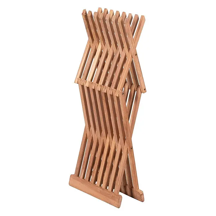 Bene Living Garten-Beistelltisch Fishbone - Teaholz, Klappbar, Rechteck, Natur - Klappbarer Wäscheständer aus Naturholz.