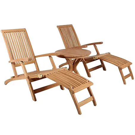 Bene Living  Gartenliegen-Set Deckchair Yacht & Tisch Burton