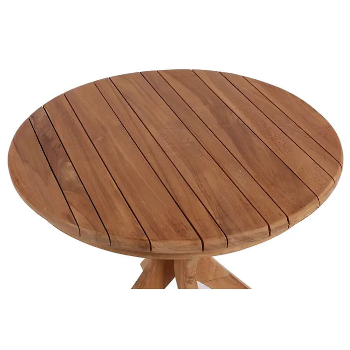 Bene Living Garten-Beistelltisch Burton - L x B x H: 60 x 60 x 50 cm, Teakholz, Rund, Natur - Runde Tischplatte aus Latten-Teakholz in warmem Braunton.