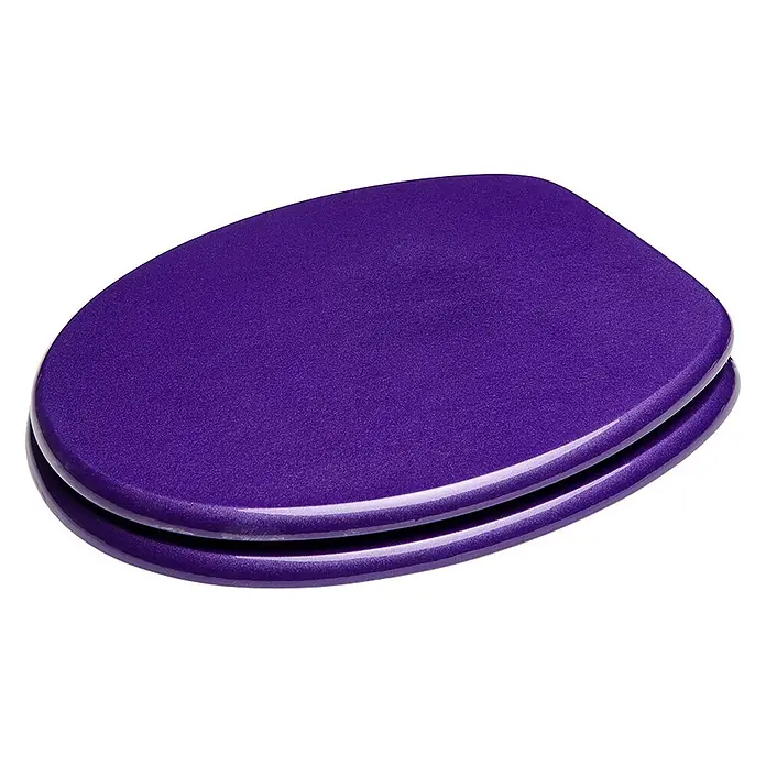 SANILO WC-Sitz Glitzer Lila - MDF, Violett, Ohne Absenkautomatik - Glänzender lila Toilettensitz mit metallischer Sprenkeloberfläche.