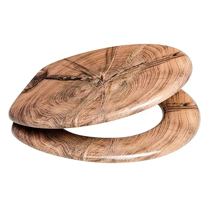 SANILO WC-Sitz Old Tree - MDF, Braun, Ohne Absenkautomatik - Holzklobrille mit natürlicher Maserung und markanten Mustern.
