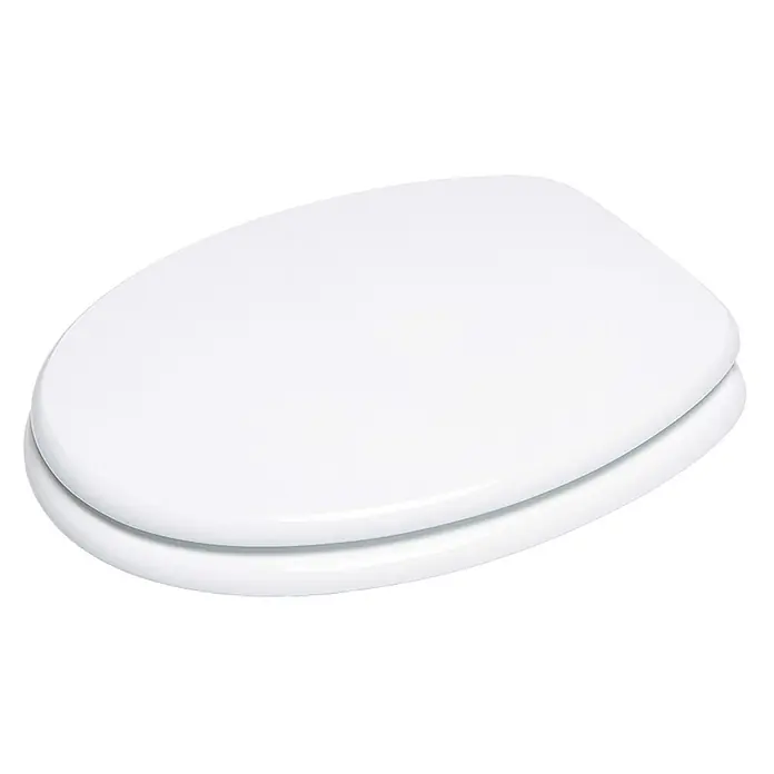 SANILO WC-Sitz Weiß - MDF, Weiß, Ohne Absenkautomatik - Weißer, geschlossener Toilettensitz mit glänzender Oberfläche.