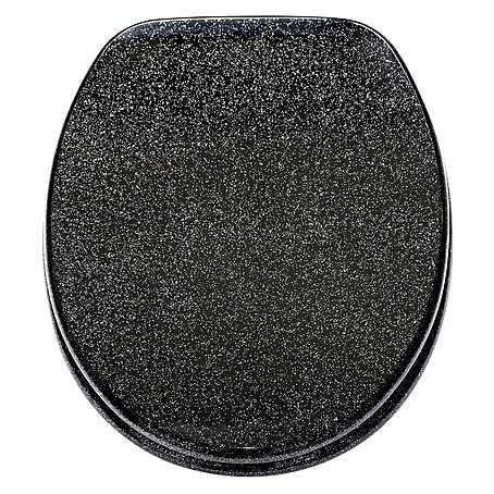 SANILO  WC-Sitz Glitzer Schwarz mit Schnellverschluss